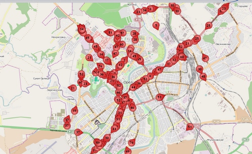 Карта автобусов орел. Движение маршруток в Орле. Слежение за орлом на карте. Трекинг орла. Карта отслеживания орла.